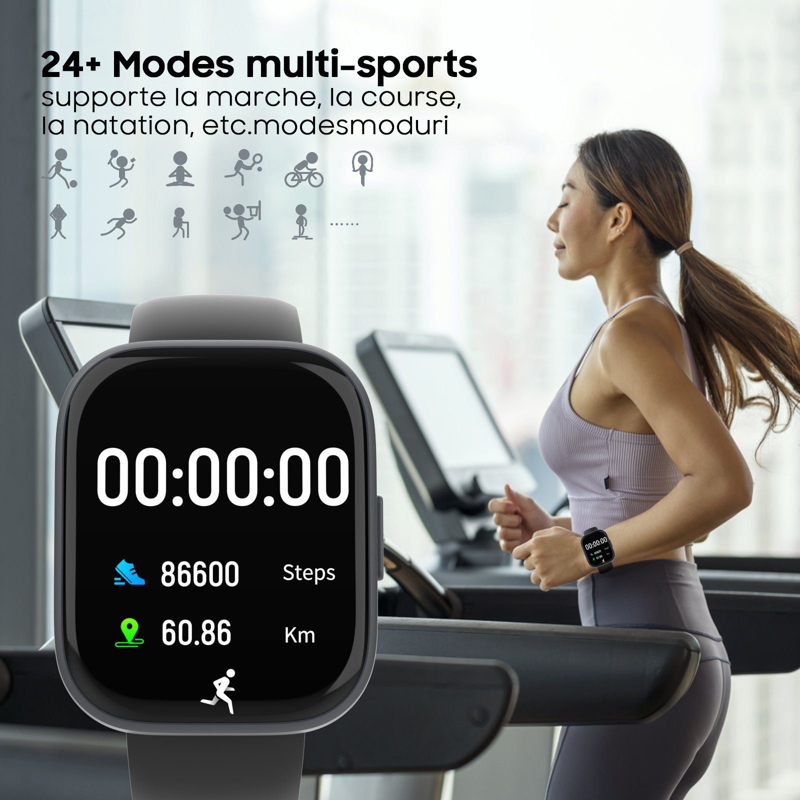 iceagle Smartwatch für Männer Frauen,1.96