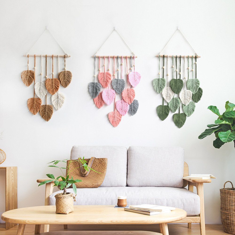 Wandteppich Makramee 100%Baumwolle Wandbehang, Blusmart, Wanddekoobjekt Boho