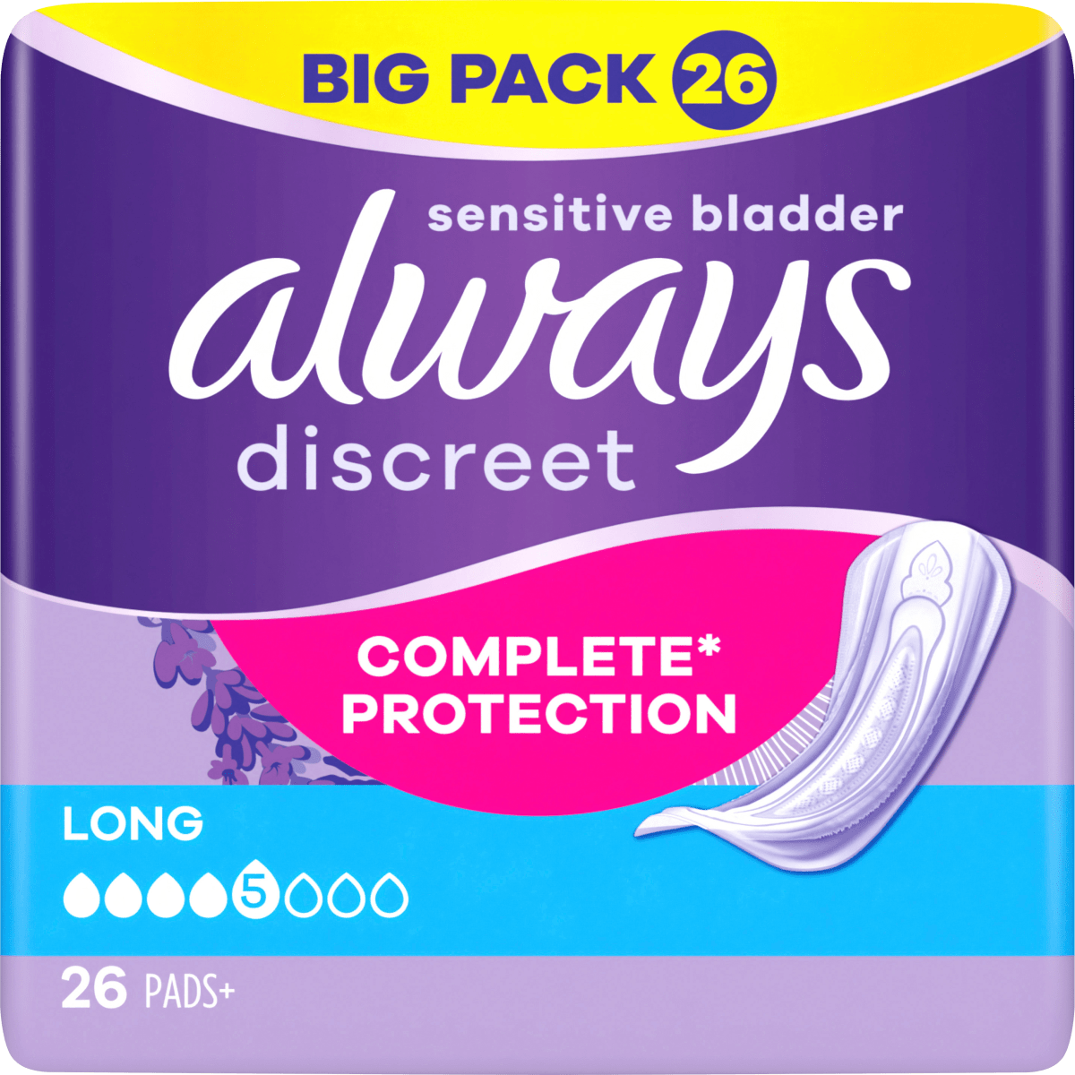 discreet Einlagen Inkontinenz Long Big Pack, 26 St
