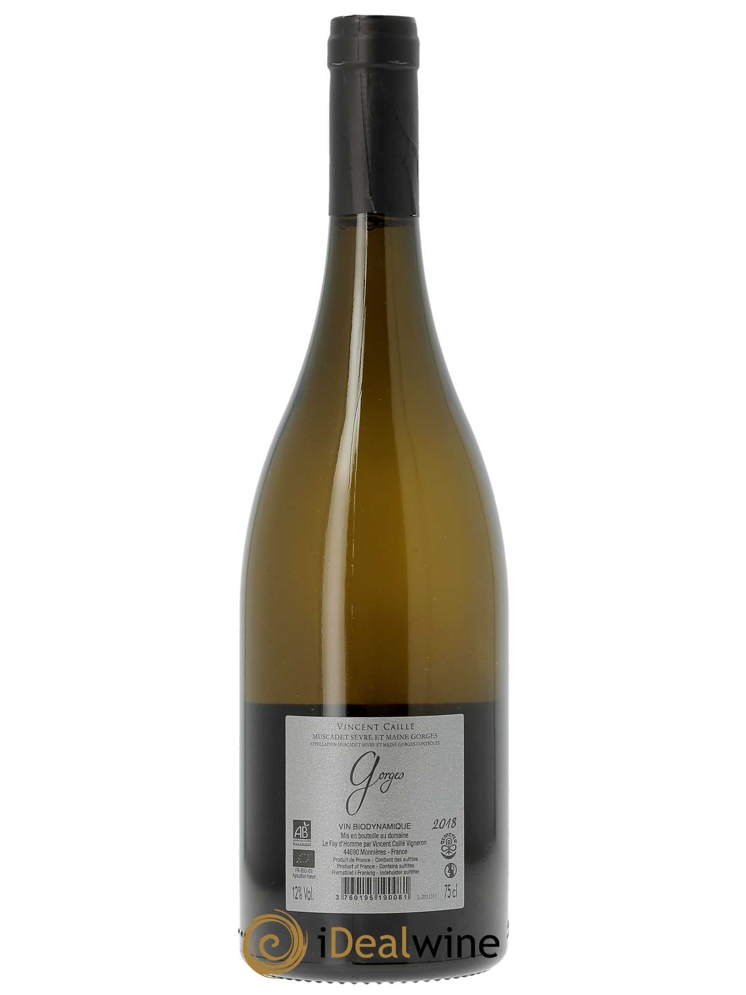 Muscadet-Sèvre-et-Maine Gorges Gabbro (46 mois sur lies) Le Fay d'Homme  2018 - Lot de 1 Bouteille