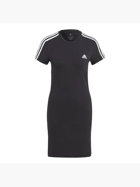 adidas Essentials 3-Streifen Single Jersey Fitted T-Shirt-Kleid