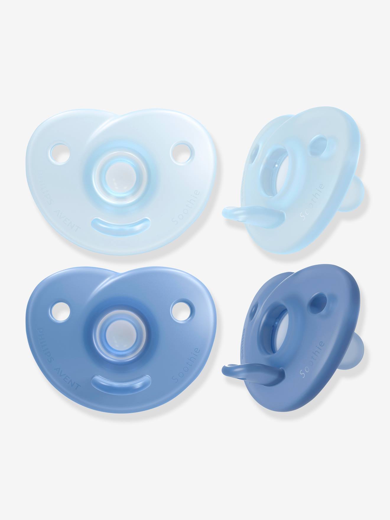 Lot de 2 sucettes nouveau-né Philips AVENT Soothie Cœur bleu clair + bleu