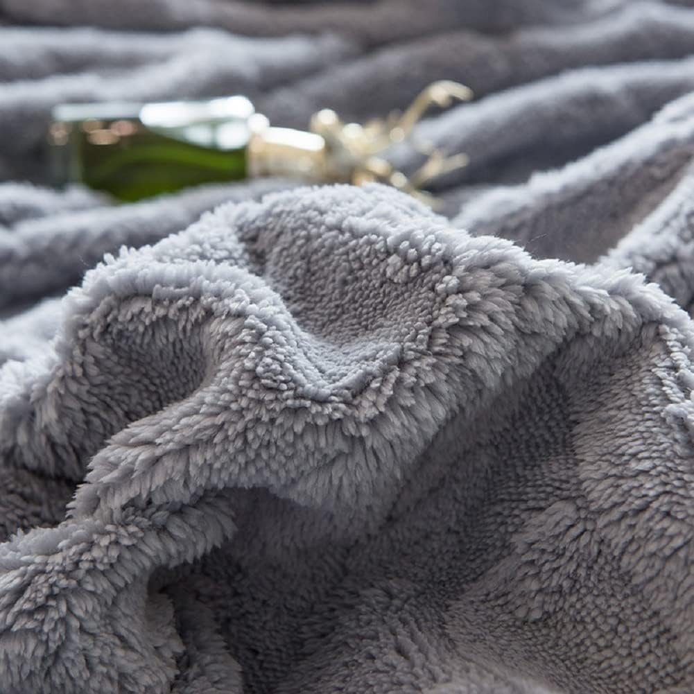 Matratze, Decken, Spannbetttuch, Spannbettlaken Flauschig Warme Jacquard Muster grau 180cmx200cm, FELIXLEO