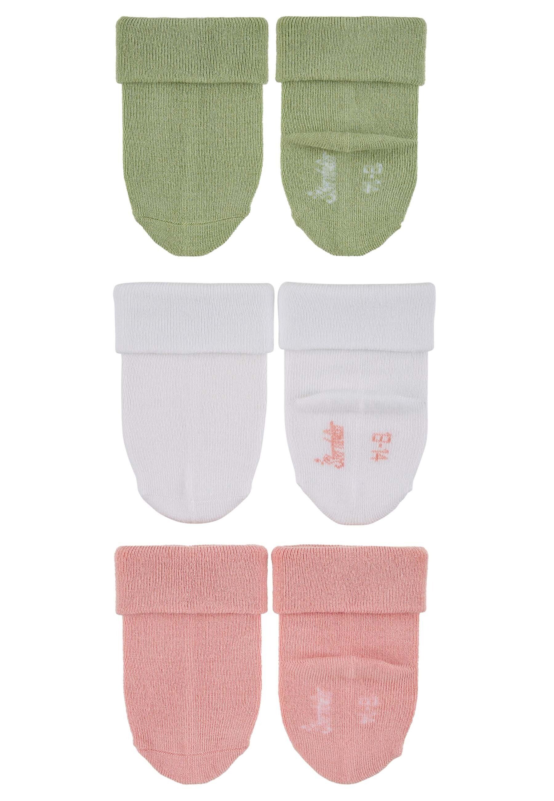 Sterntaler® Basicsocken Baby-Söckchen uni, 3er-Pack (3-Paar) Baby Söckchen - Baby Socken im Set uni, Hellblau oder Zartrosa - Superweiche Babysocken mit Umschlag für Neugeborene - mit Umschlag