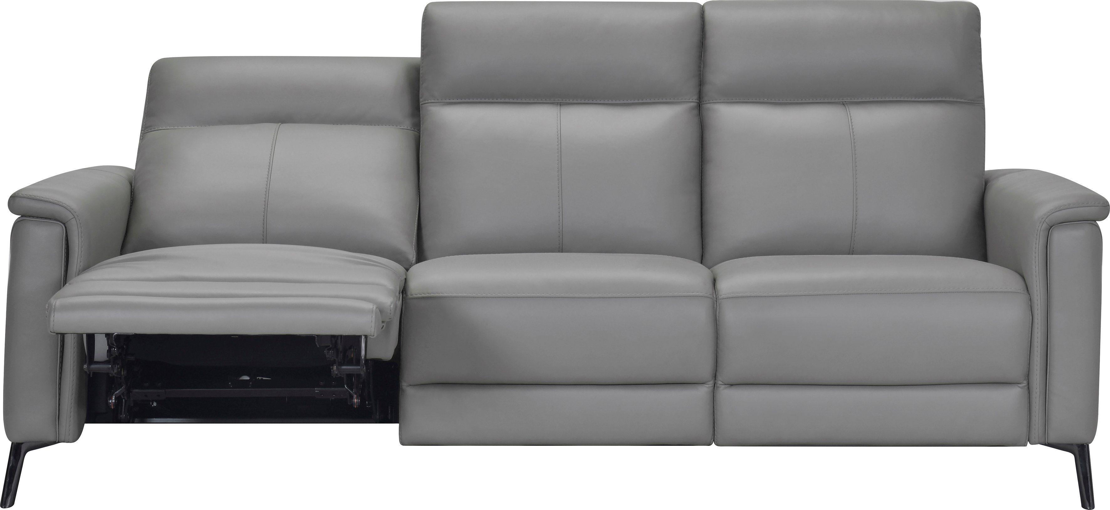 Places of Style 3-Sitzer Barano, Relaxsofa in Leder und Webstoff, elektrische Relaxfunktion in 2 Sitzen, Kopfteilverstellung und USB