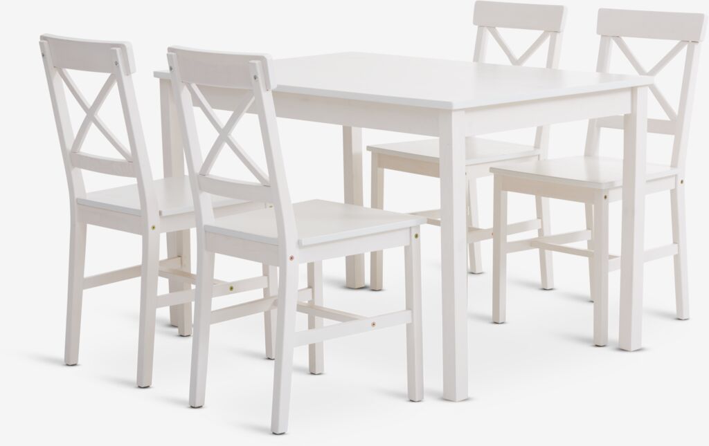 EJBY EJBY L118 white table 4 EJBY white chair
