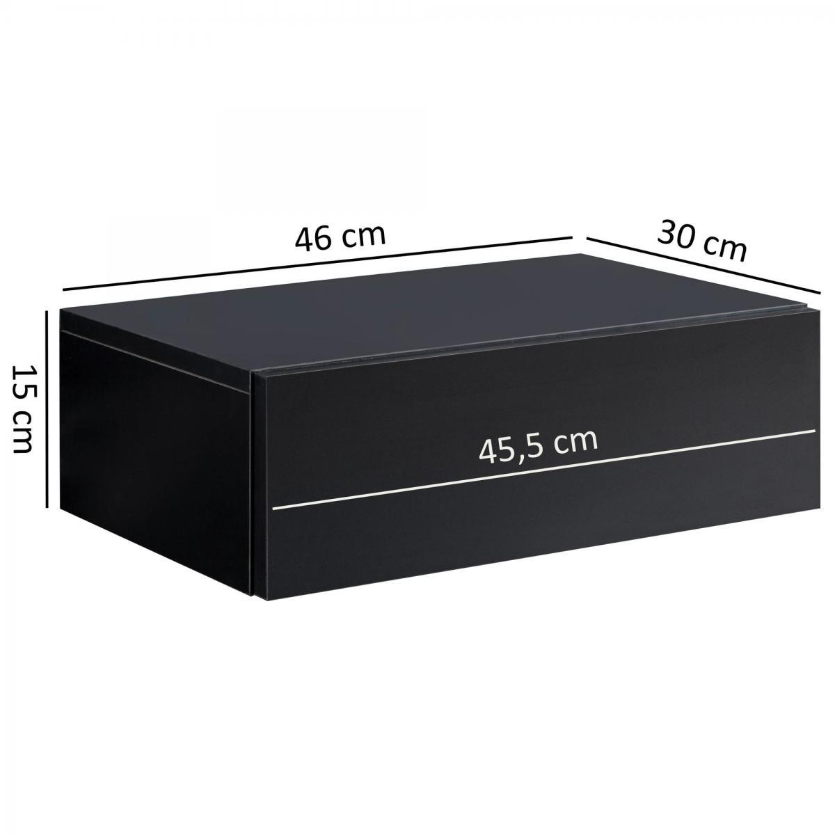 Wohnling Nachtkonsole DREAM 46x15x30cm Schwarz