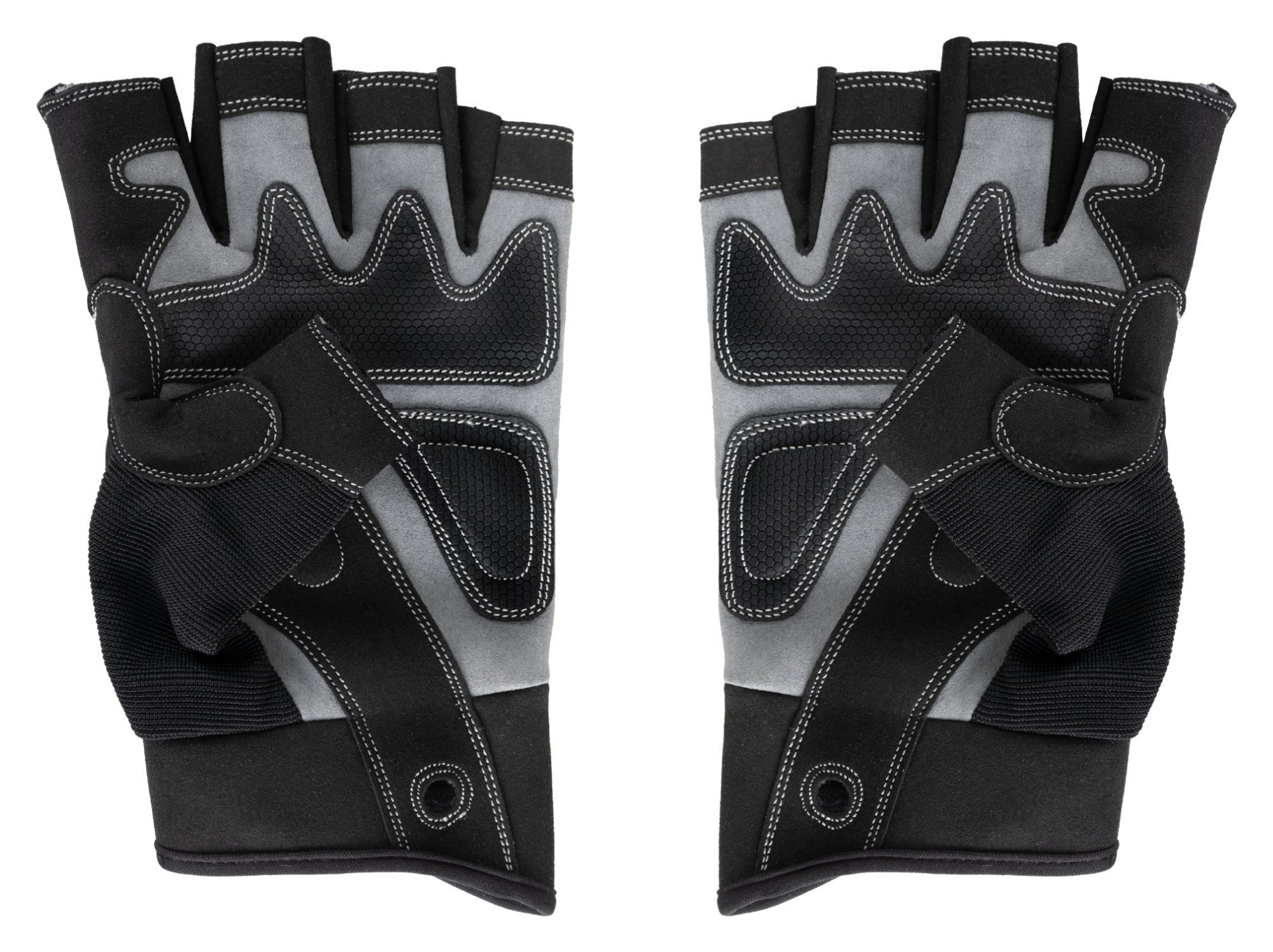 Stagecaptain Arbeitshandschuh-Set Rigger Handschuhe kurze Finger - Größe XL Innenfläche aus Kunstleder