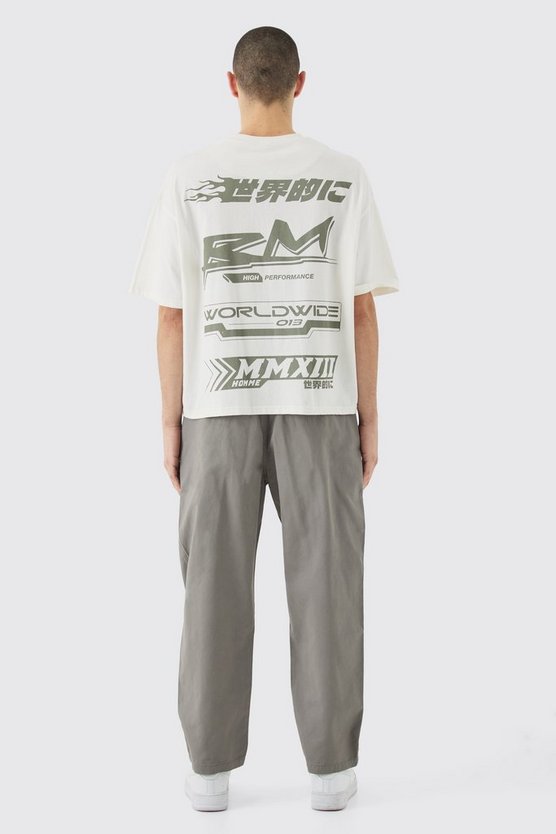 Kurze Chino-Hose mit Skate-Print