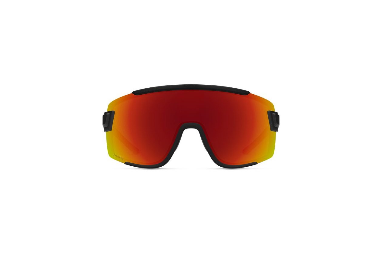 Smith Wildcat Matte Black - ChromaPop Red Mirror
