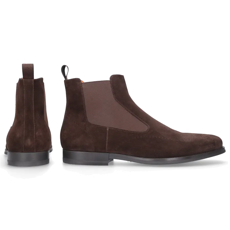 Santoni - Chelsea Boots 15083 Veloursleder - braun