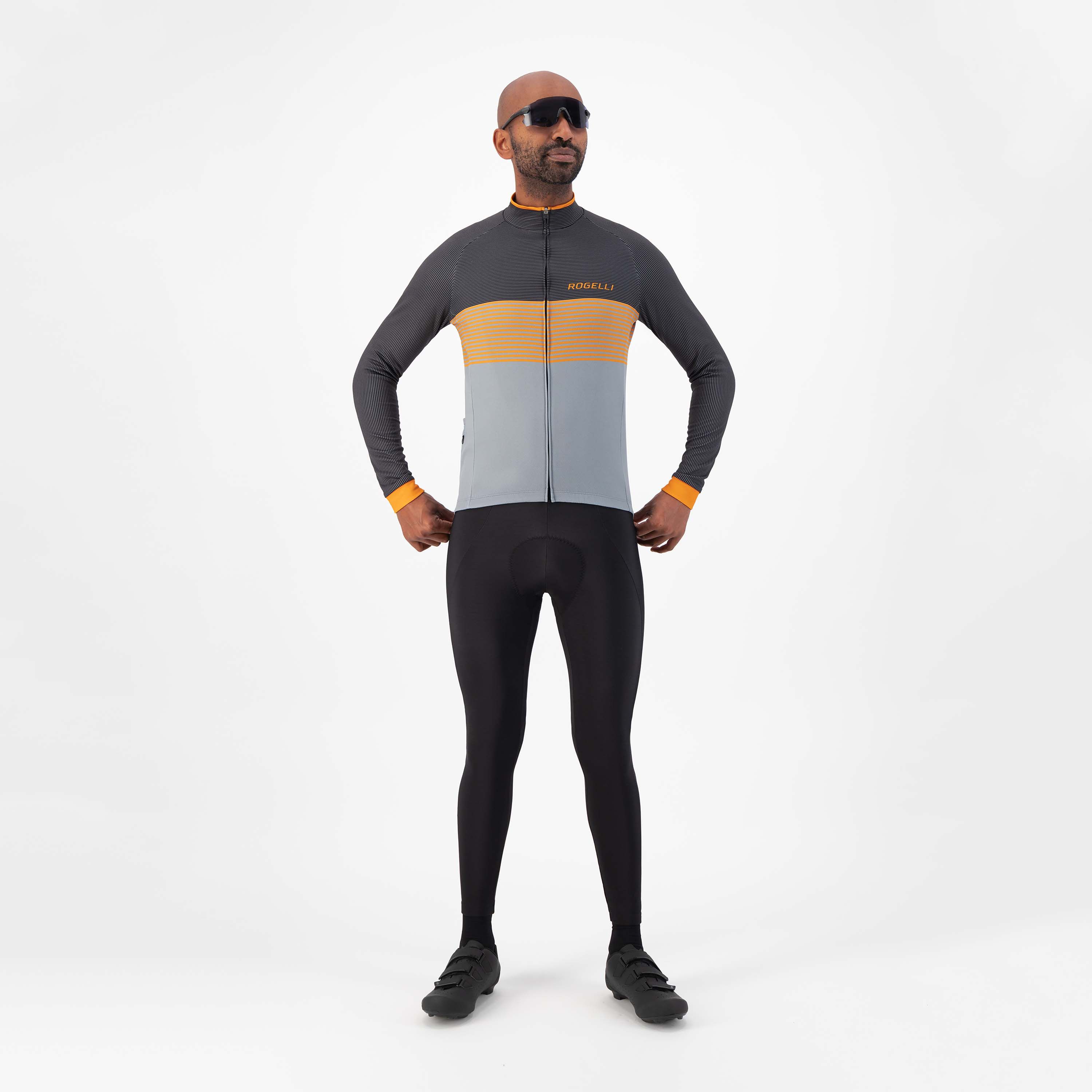 Rogelli Boost Grau/Schwarz Herren Radtrikot Langarm