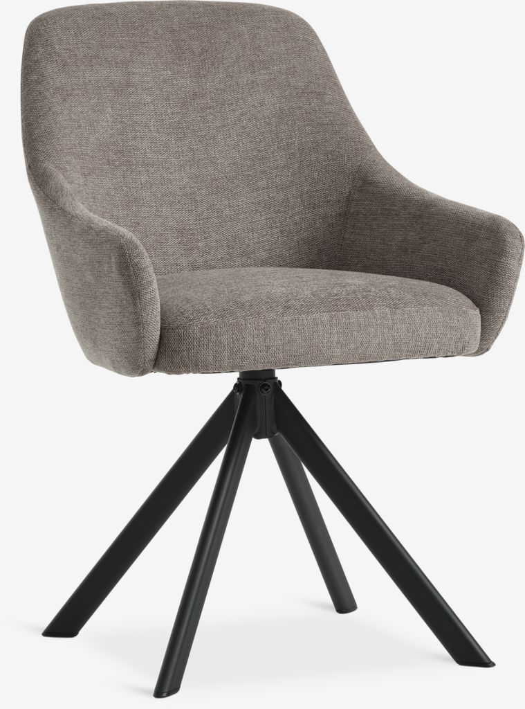 ROSTRUP Spisestol med sving, sand/svart stoff