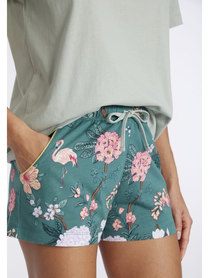 LASCANA Shorty in grün-geblühmt günstig kaufen 32/34