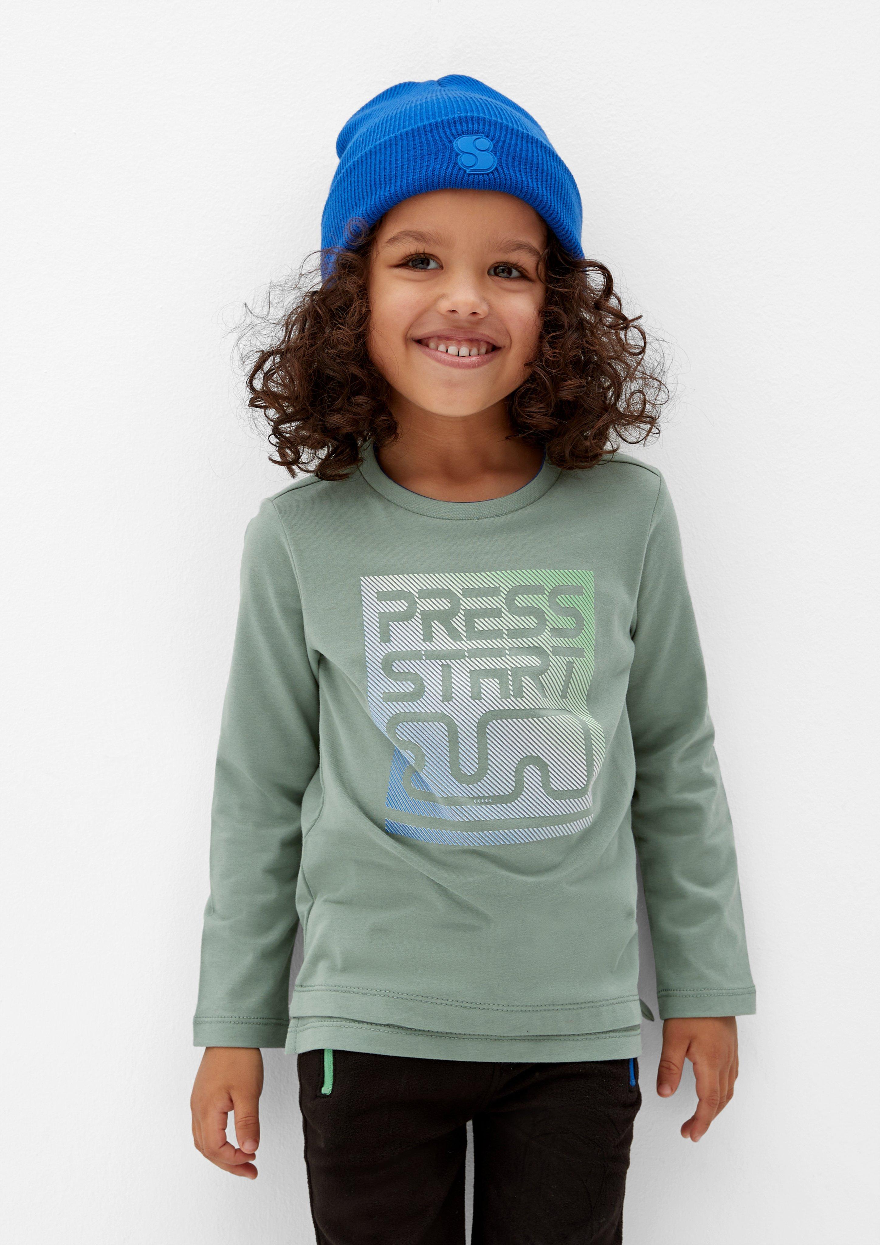 Longsleeve mit gummiertem Front-Print  2122960-7223