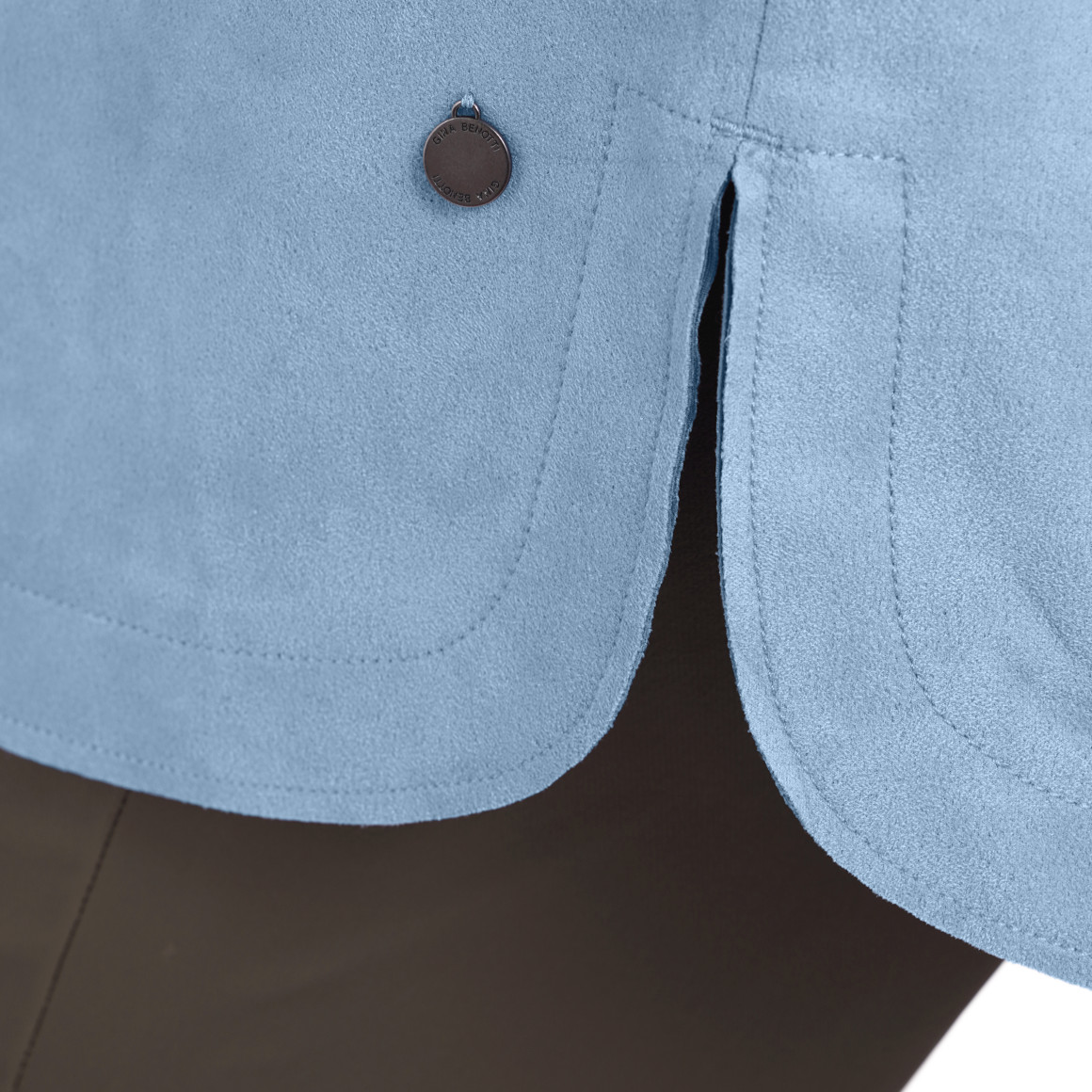 Damen Veloures-Overshirt mit zwei Taschen