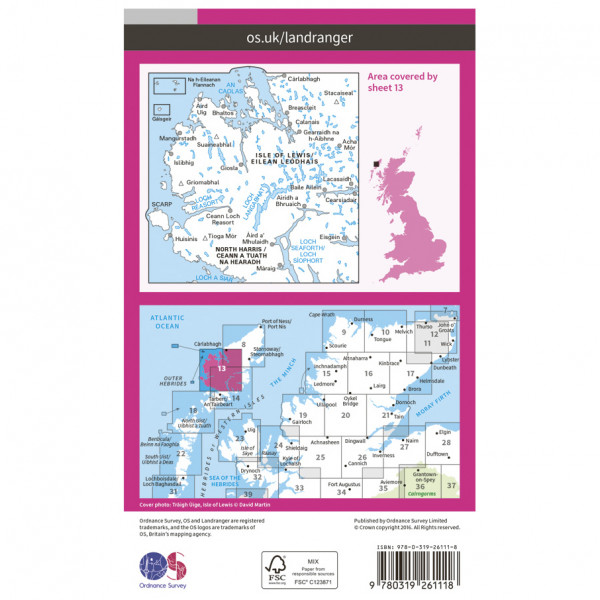 Ordnance Survey - West Lewis / North Harris L013 - Wanderkarte