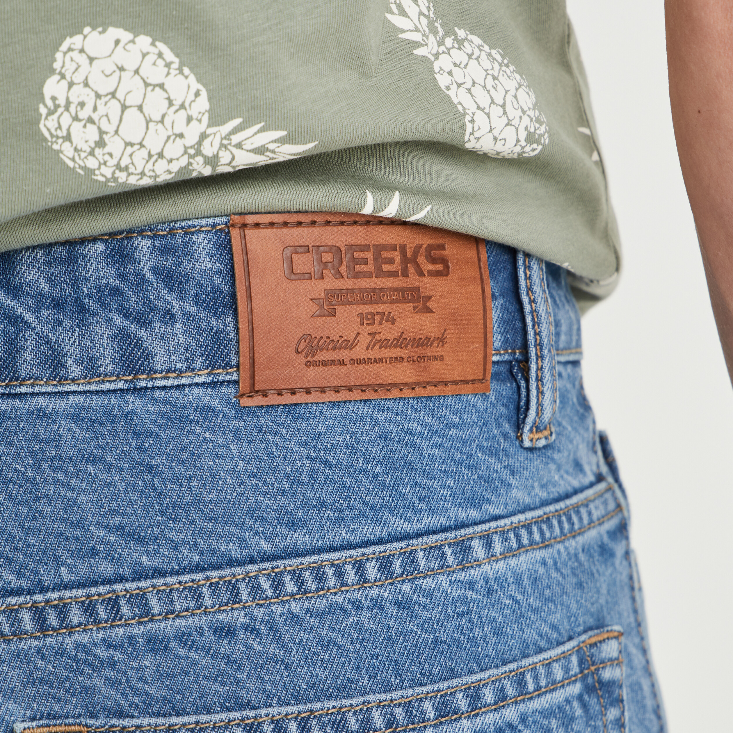 Bermuda droit 5 poches en jean Creeks denim triple stone homme | La Halle