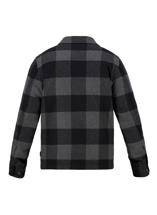 WOOLRICH, Overshirt Alaskan, Wolle, Daunen gefüttert, grau-schwarz kariert