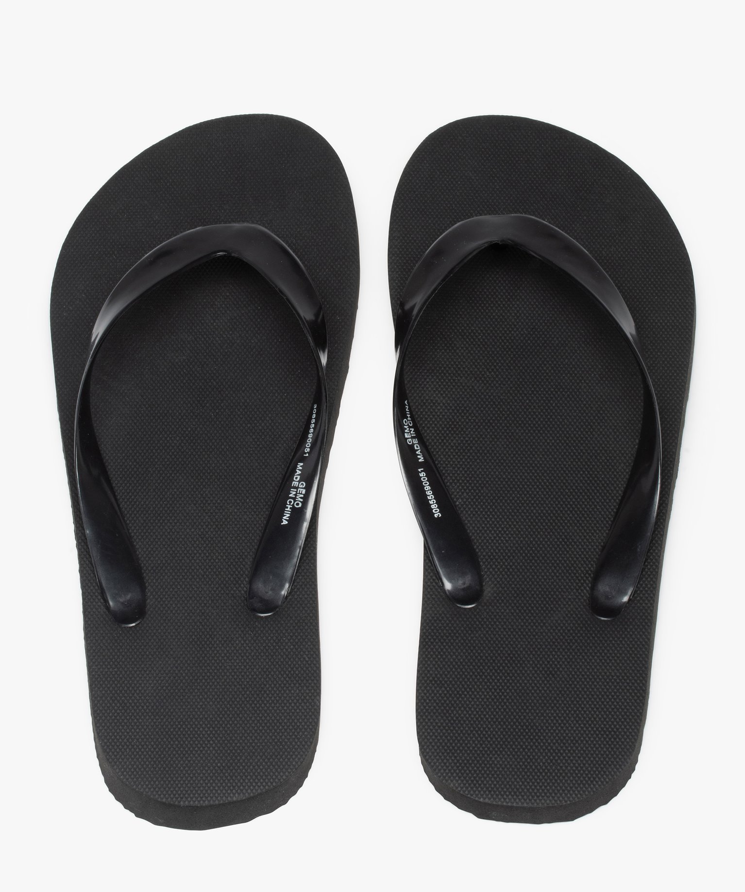 Tongs Garçon monochromes à brides souples noir | GEMO