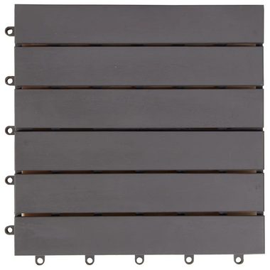 Teppichboden Terrassenfliesen 10 Stk. Grau 30 x 30 cm Massivholz Akazie, vidaXL, Höhe: 240 mm