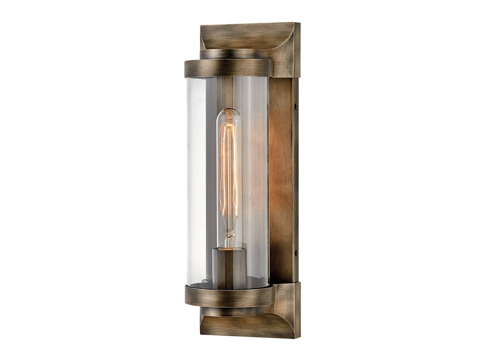 meineWunschleuchte LED Außen-Wandleuchte, LED wechselbar, warmweiß, Außen & Innen, Industrial Edison Style, Designer-lampen Bronze H 36cm