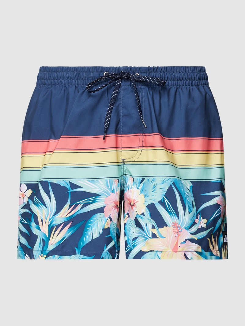 Badehose mit Allover-Muster Modell 'SPORT' in blau