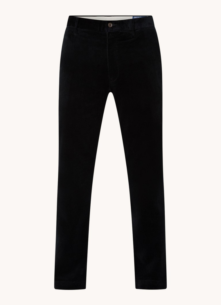 Pantaloni Ralph Lauren din catifea reiată cu croială dreaptă și buzunare laterale