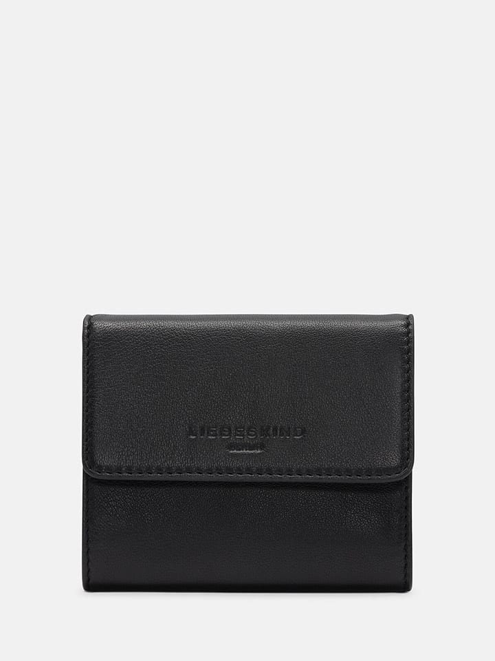 LIEBESKIND BERLIN Leder-Geldbörse in Schwarz - (B)11,6 x (H)9,5 x (T)2 cm günstig kaufen onesize