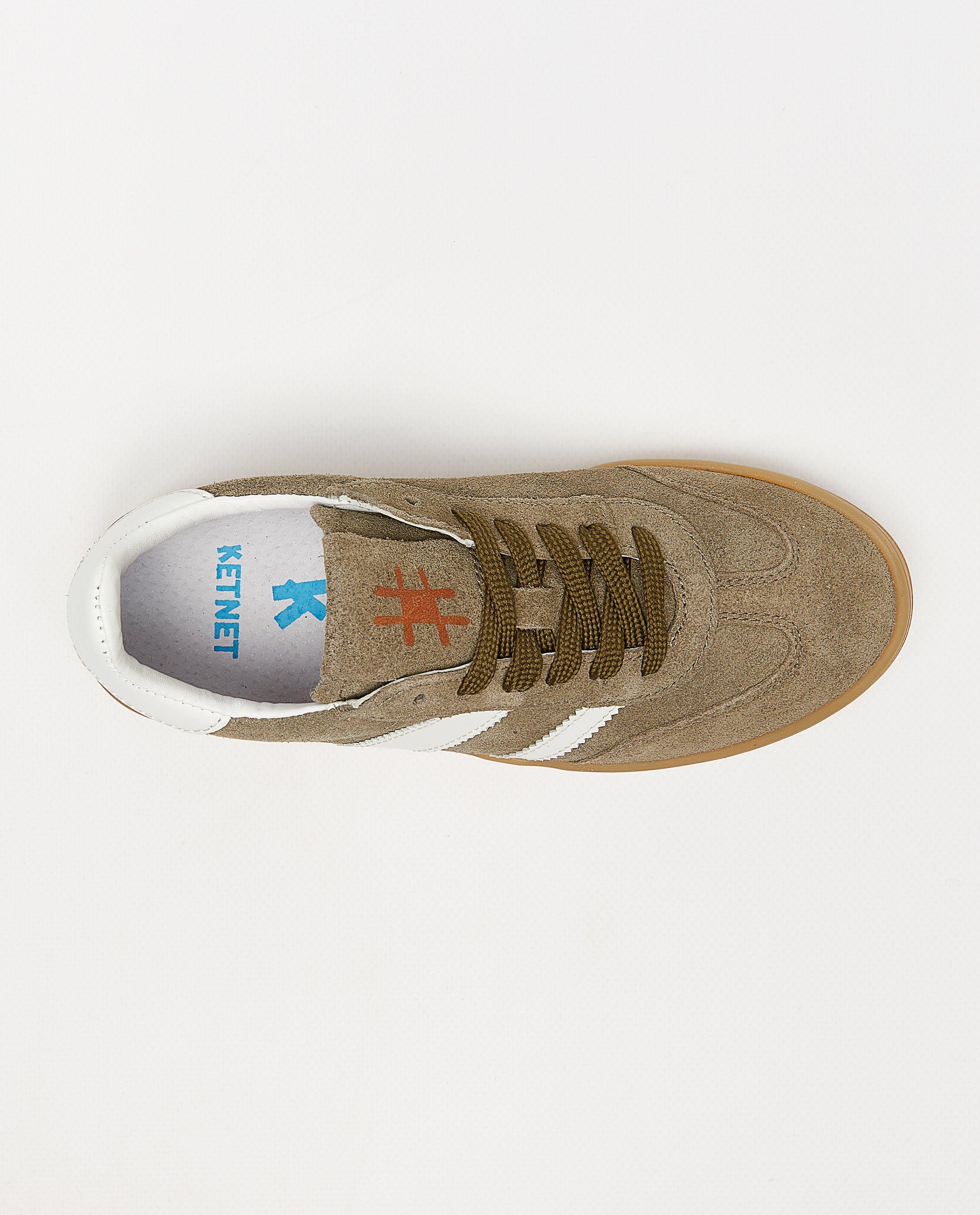 Like Me csíkos sportcipő, khaki 31-39-es méret