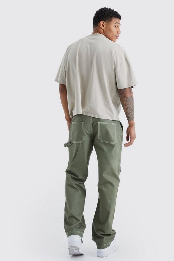 Lockere Cargo-Hose mit Kontrast-Naht