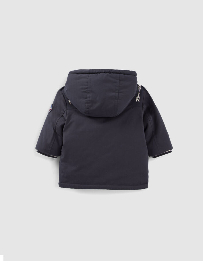 Parka marine fourrée à capuche bébé garçon