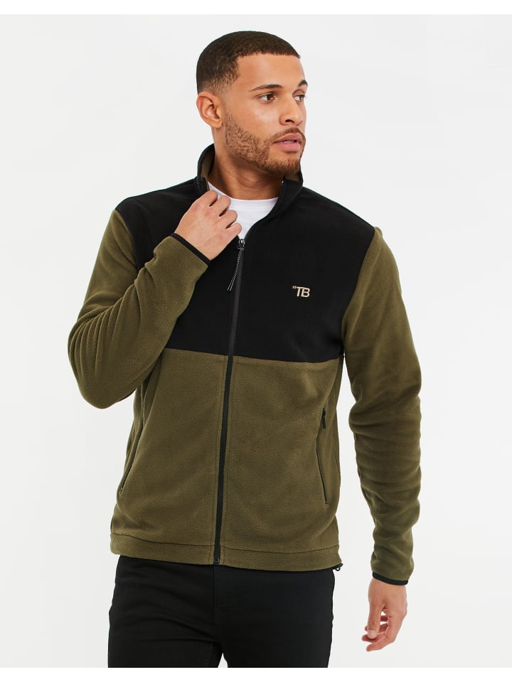 Threadbare Fleecejacke THBGlacier in Khaki / schwarz günstig kaufen