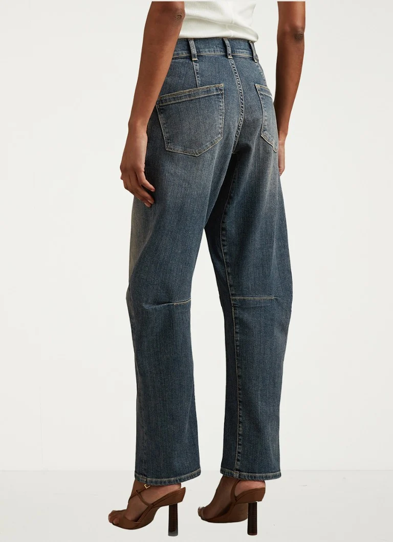 Reiss  Mahni high waist wide leg jeans met donkere wassing