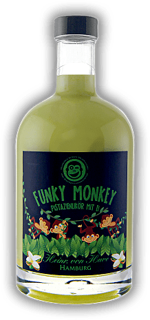 Funky Monkey Pistazienlikör mit Ei Funky Monkey Pistazienlikör mit Ei Eine außergewöhnliche Likörkreation. 0,5	 Liter - Vol 17%