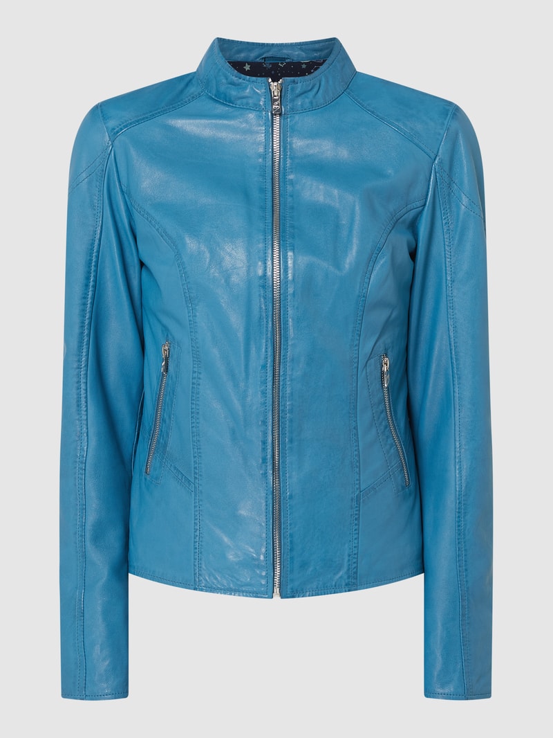 Lederjacke im Biker-Look Modell 'Ylvi' in blau