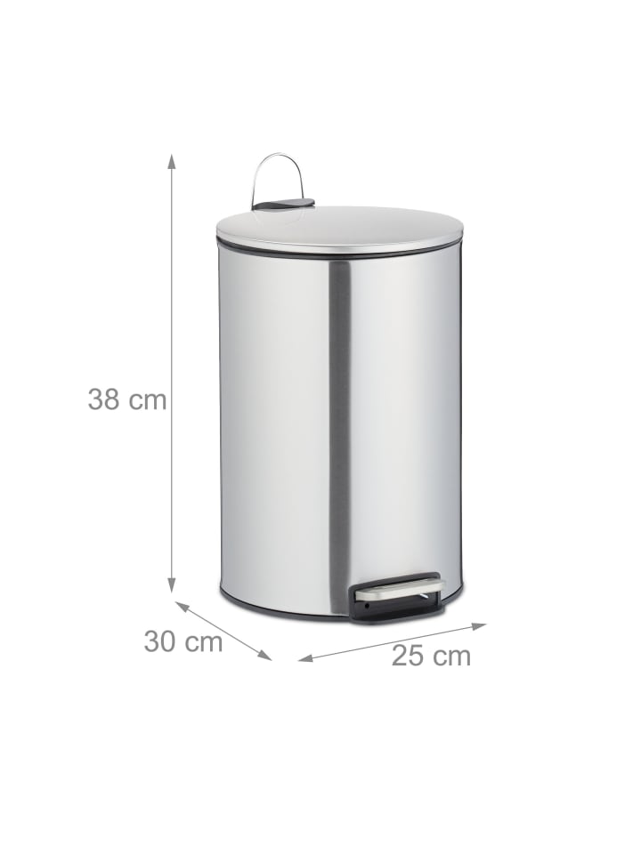 relaxdays Treteimer in Silber - 12 l günstig kaufen onesize