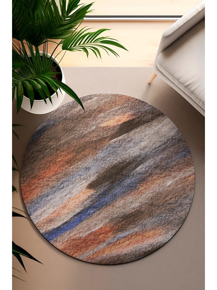 Mioli Kurzflor-Teppich in Braun/ Orange günstig kaufen
