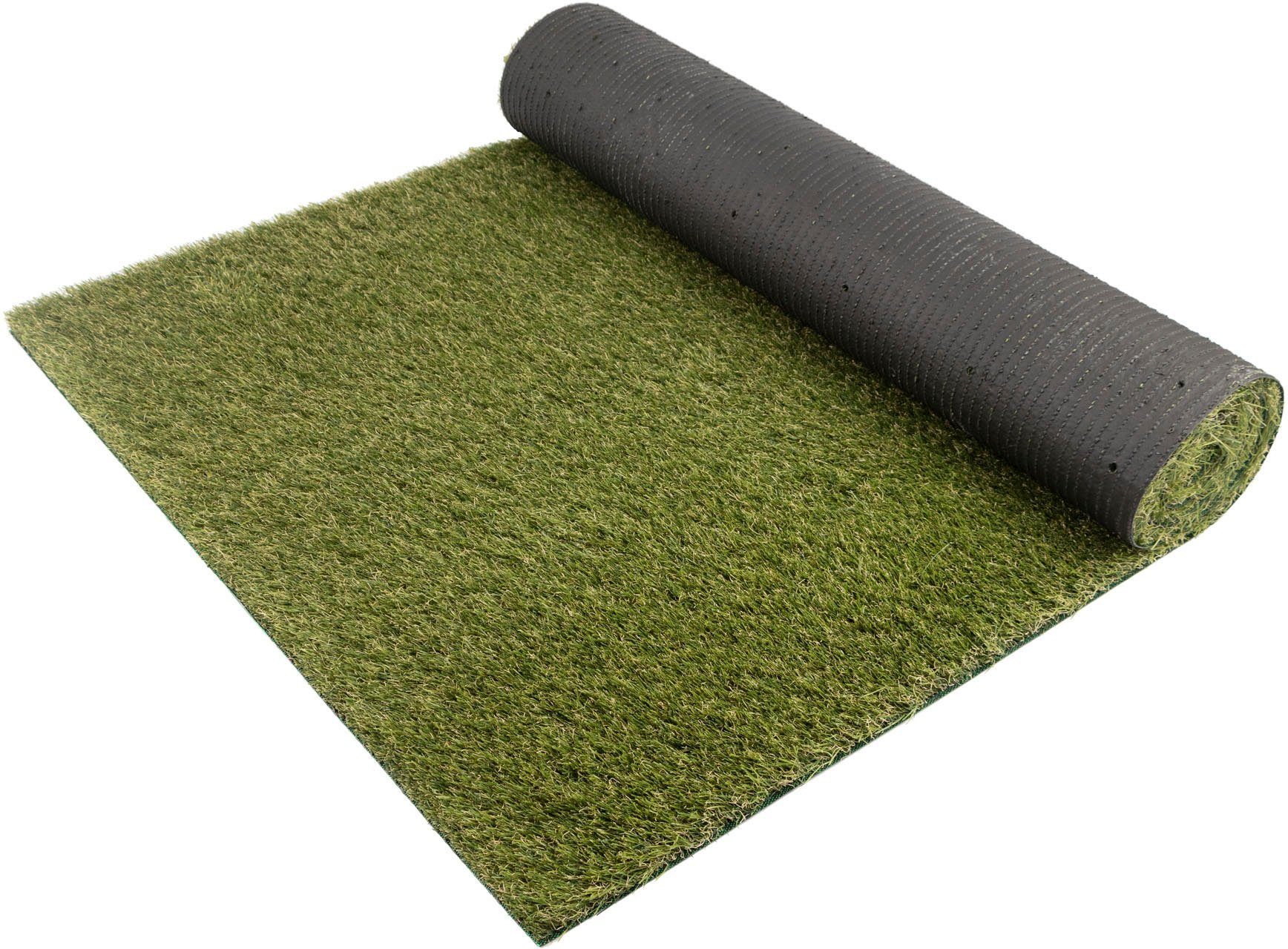 Kunstrasen ARIZONA, Primaflor-Ideen in Textil, rechteckig, Höhe: 37 mm, Drainagefunktion, strapazierfähig, UV-stabil, für Balkon & Terrasse