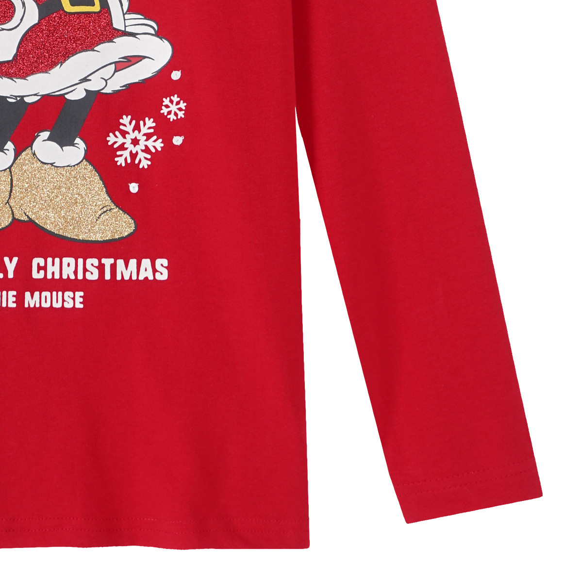 Minnie Maus Weihnachtslangarmshirt mit Print rot