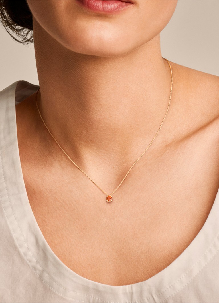 Collana color cipria in oro giallo 14 carati con citrino 3200YCI