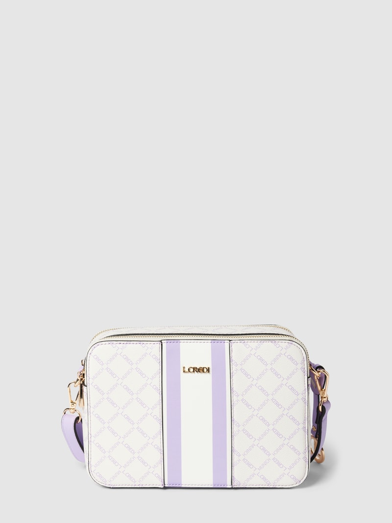 Handtasche mit Label-Print Modell 'Gioia' in ecru