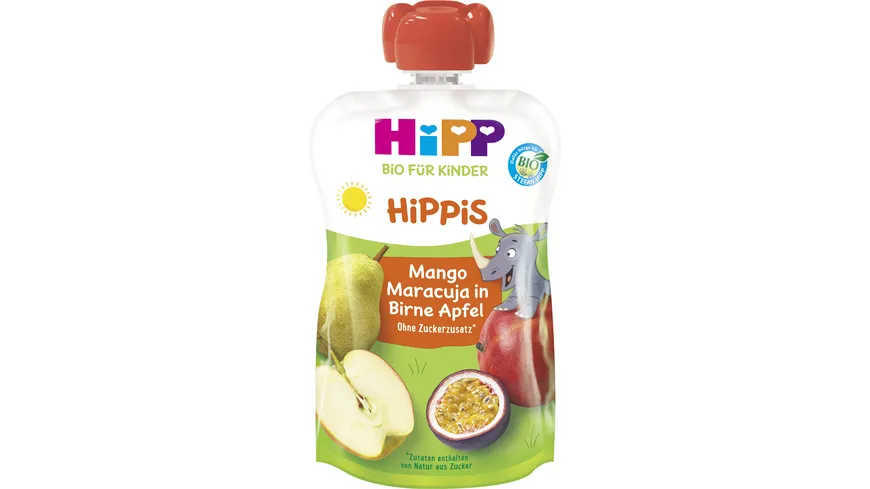 HiPP HiPPiS im Quetschbeutel: Mango-Maracuja in Birne-Apfel ohne Zuckerzusatz 100 g
