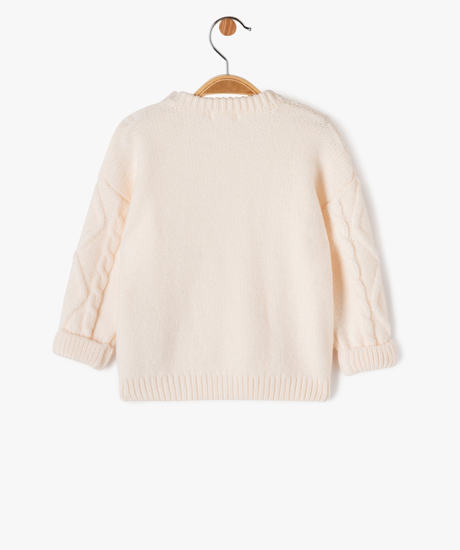 Pull torsadé col rond bébé Garçon ecru | GEMO