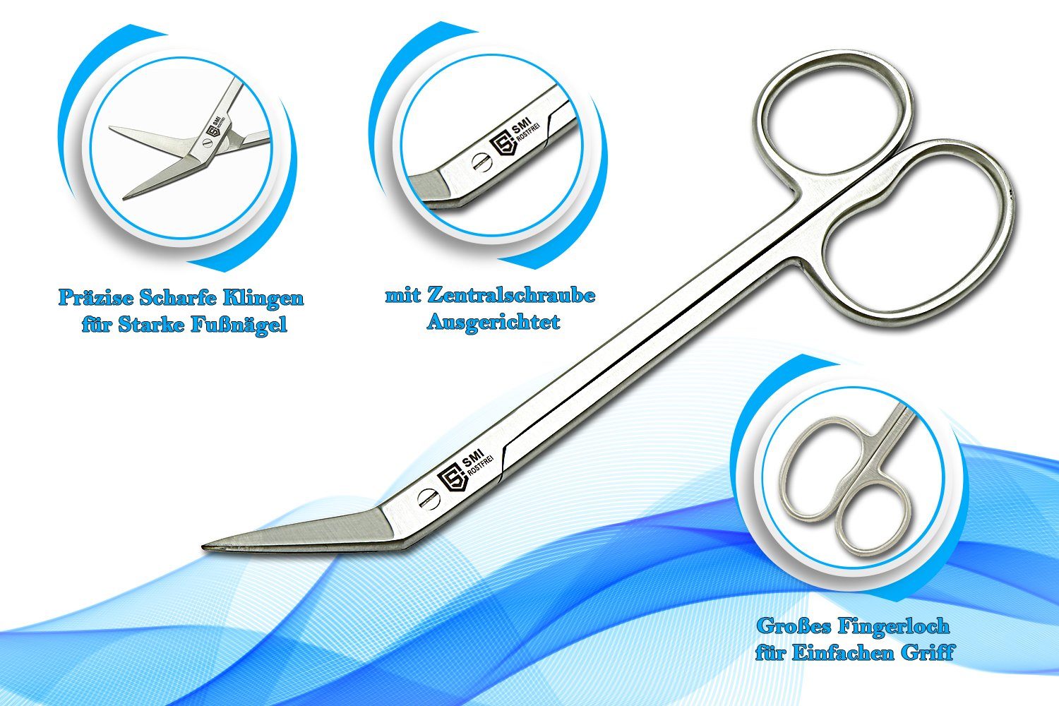 SMI Nagelschere 16 cm Fußnagelschere lange Griff Fußschere Nagelschere für Senioren