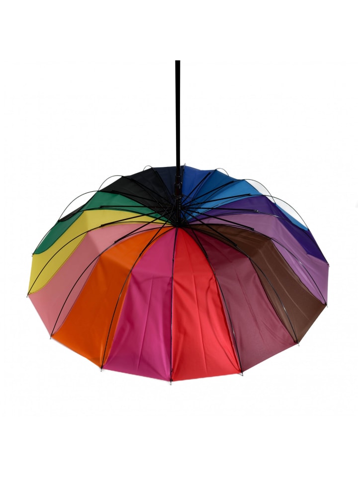 COFI 1453 Metallstockschirm Regenbogenfarben, 65 cm Fiberglas-Stange in Mehrfarbig günstig kaufen 110 cm