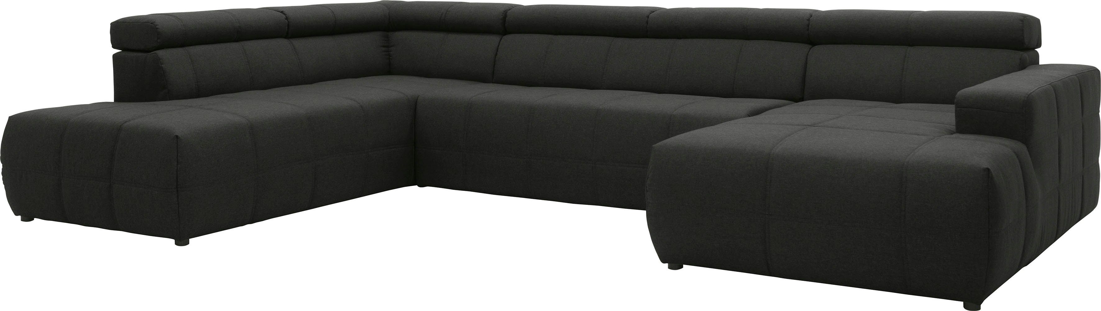 DOMO collection Wohnlandschaft Brandon, mit Kopfteilverstellung, wahlweise Sitztiefenverstellung, auch in Cord