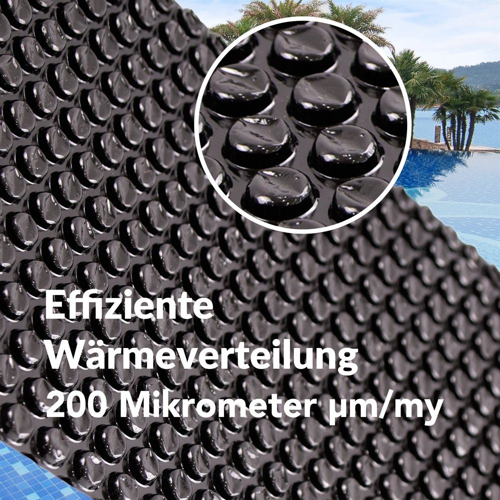Mucola Pool-Abdeckplane Solarfolie Schwarz Wärmeplane Poolunterlage Bodenschutzplane (Stück), Verhindert Heizkosten