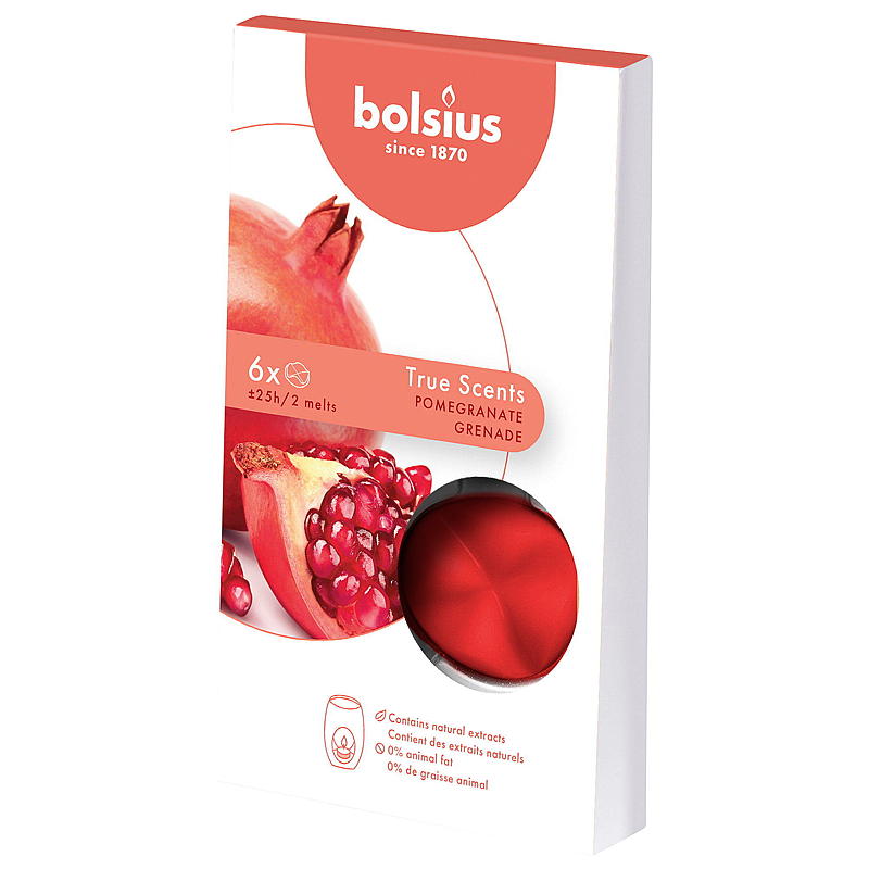 Bolsius Duftvoks 6-pk pomgranate True Scent