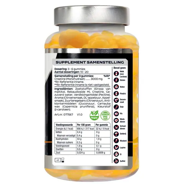 Lucovitaal 3000 mg kreatin-monohidrát gumicukor 60 darab